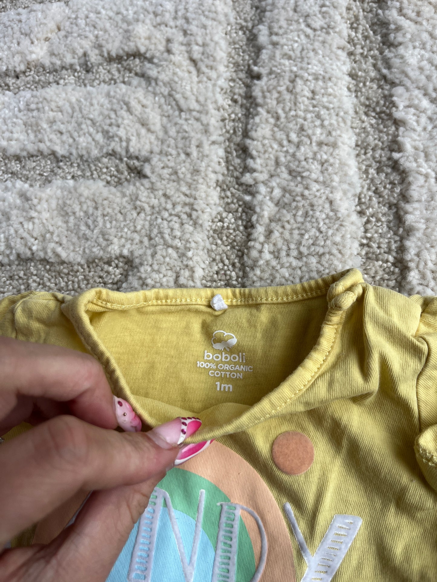 T-shirt à manches courtes jaune « Candy » Boboli - 1 mois