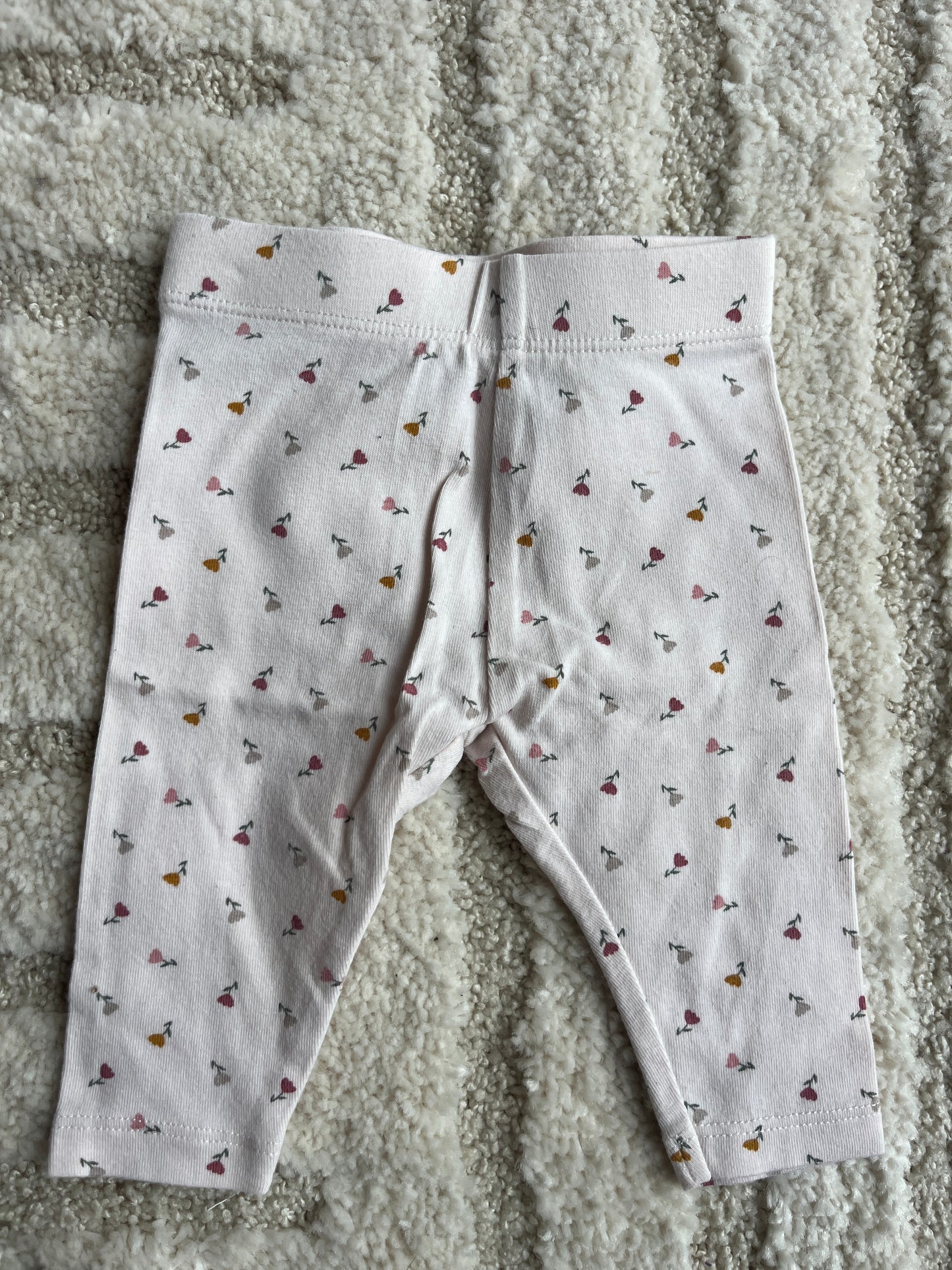Legging en jersey crème motifs fleurs - 3 mois