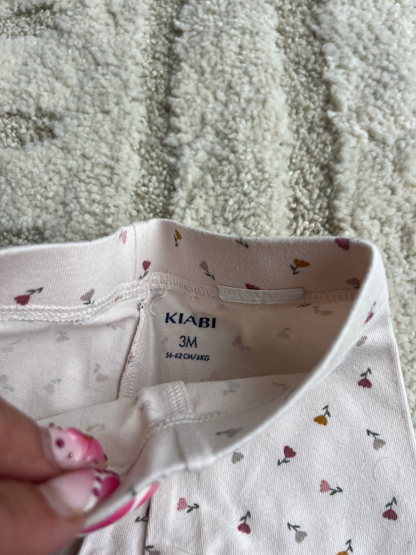 Legging en jersey crème motifs fleurs - 3 mois