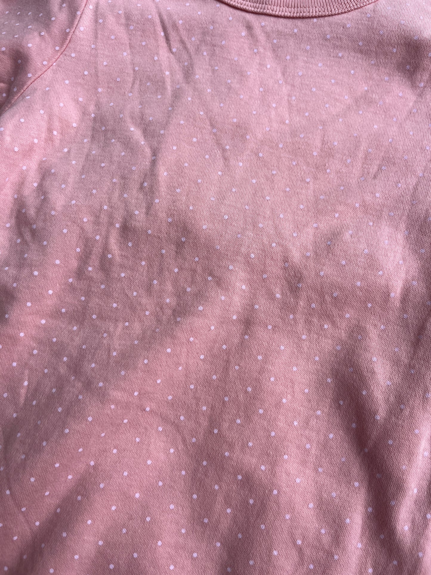 Pyjama léger rose à pois blancs - 3 mois