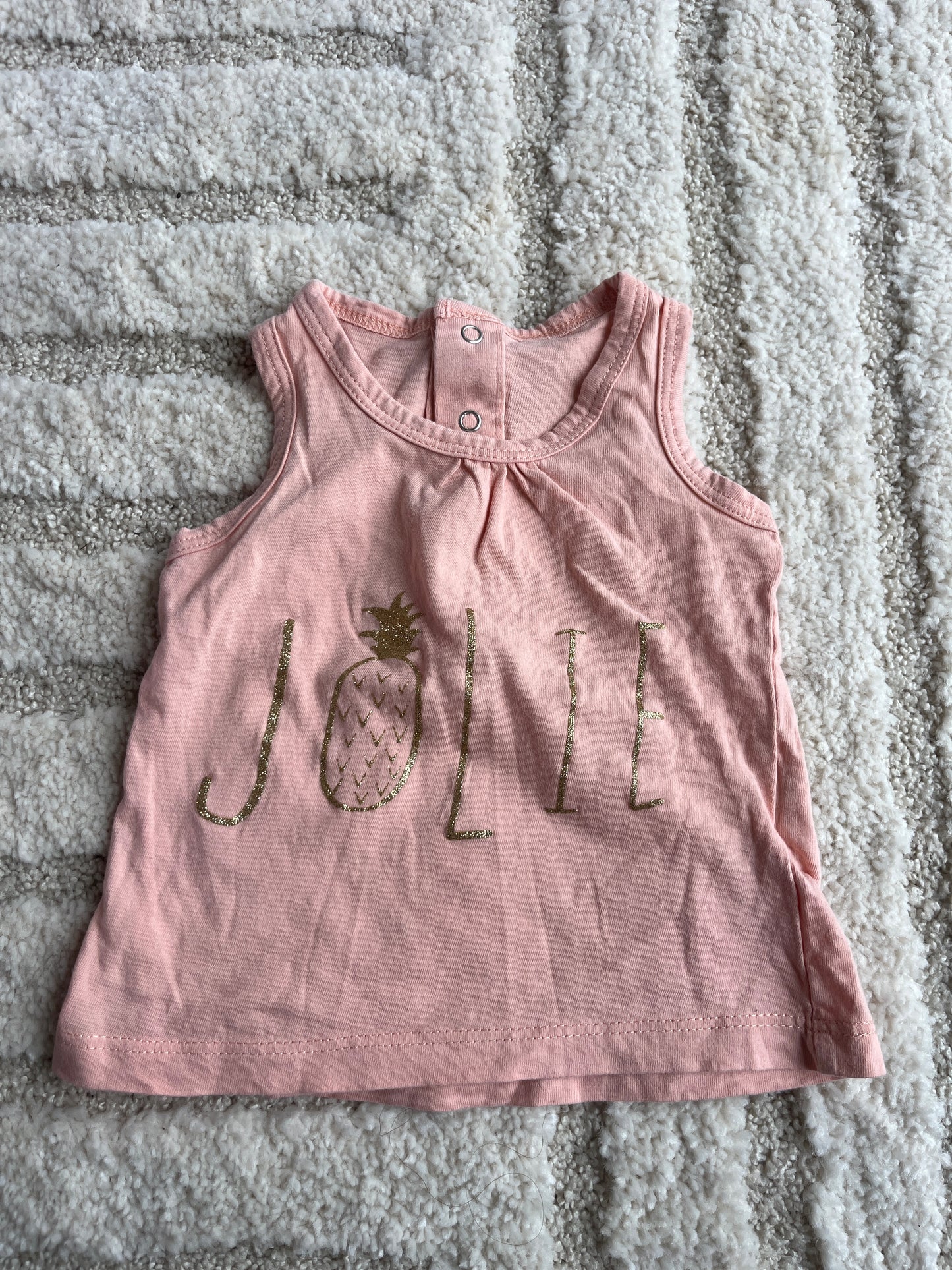 Débardeur rose motif ananas « jolie » - 3 mois