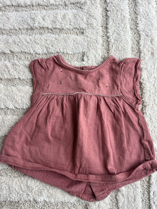 Robe sans manches rose poudré « It is a Lovely day » - 3 mois