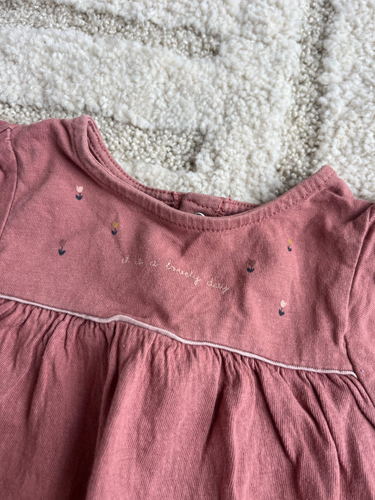 Robe sans manches rose poudré « It is a Lovely day » - 3 mois