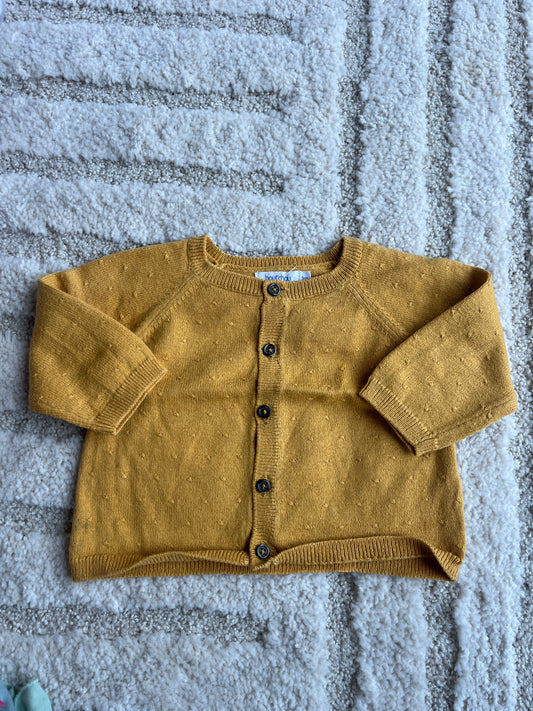 Cardigan à manches longues moutarde avec broderies Bout’chou - 3 mois