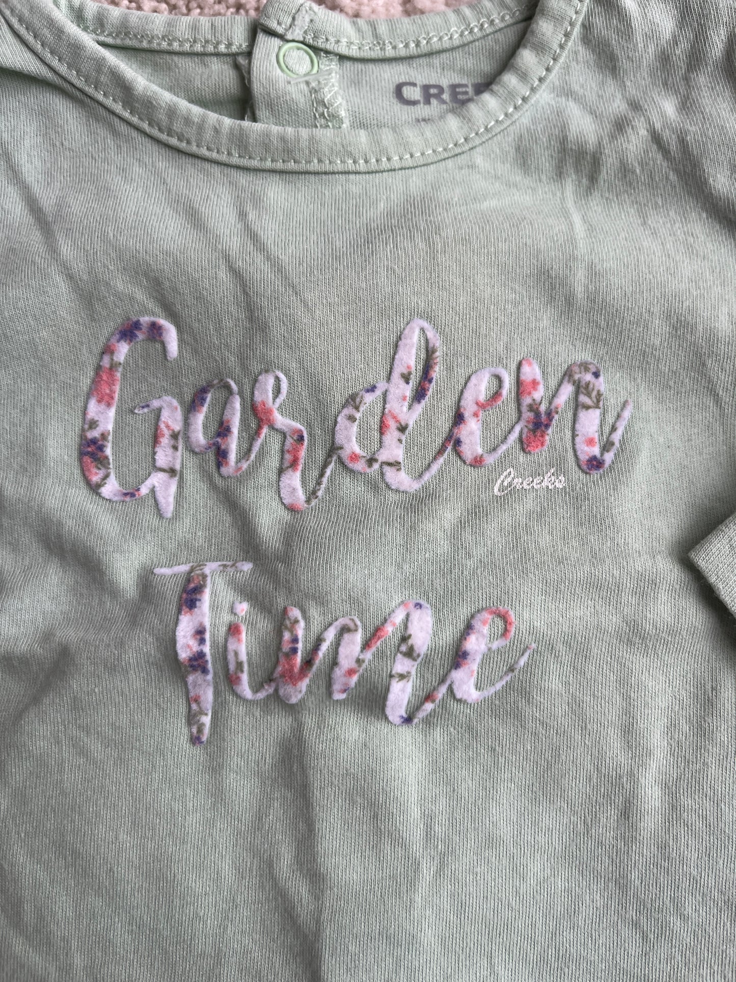T-shirt à manches longues vert « garden Time » Creeks - 3 mois