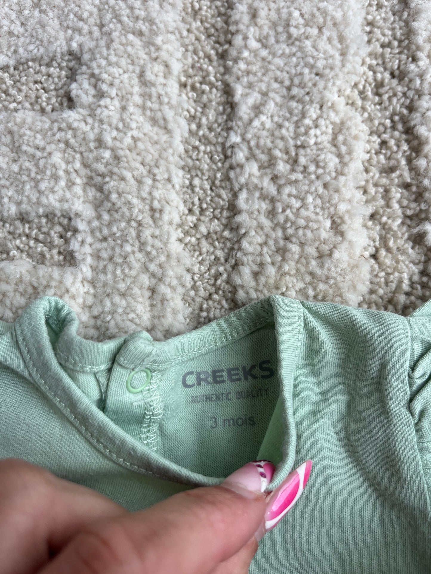 T-shirt à manches longues vert « garden Time » Creeks - 3 mois