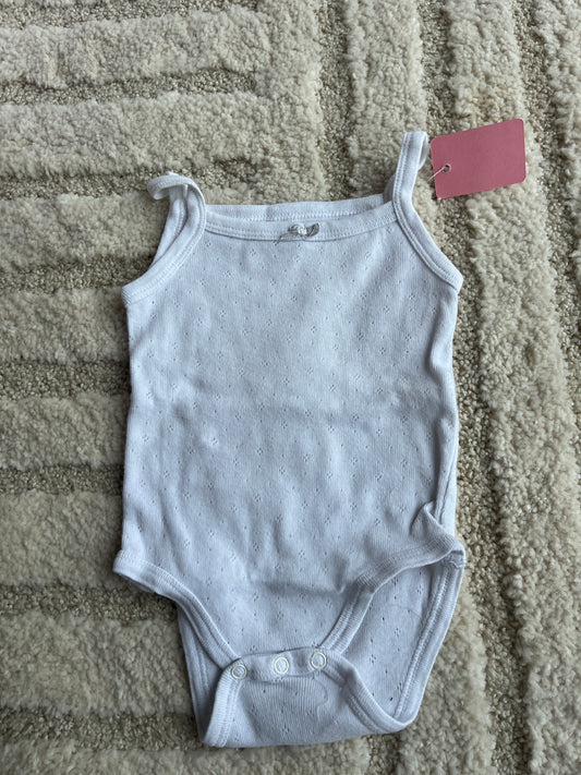 Body à bretelles blanc avec broderies - 3 mois