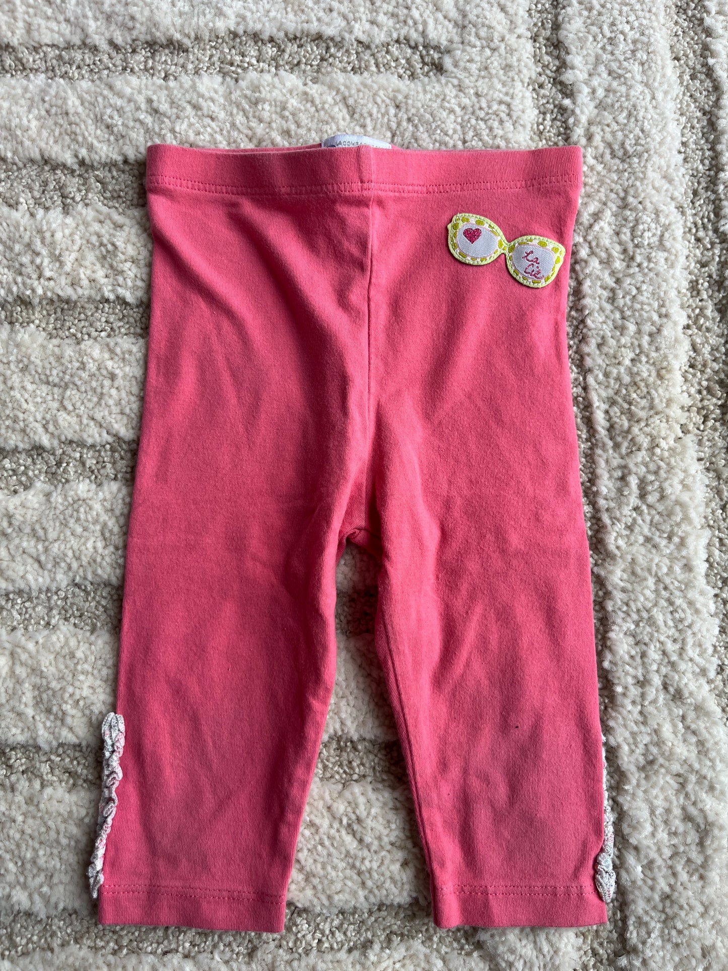 Legging en jersey rose détail lunettes brodées La Compagnie des Petits - 3 mois