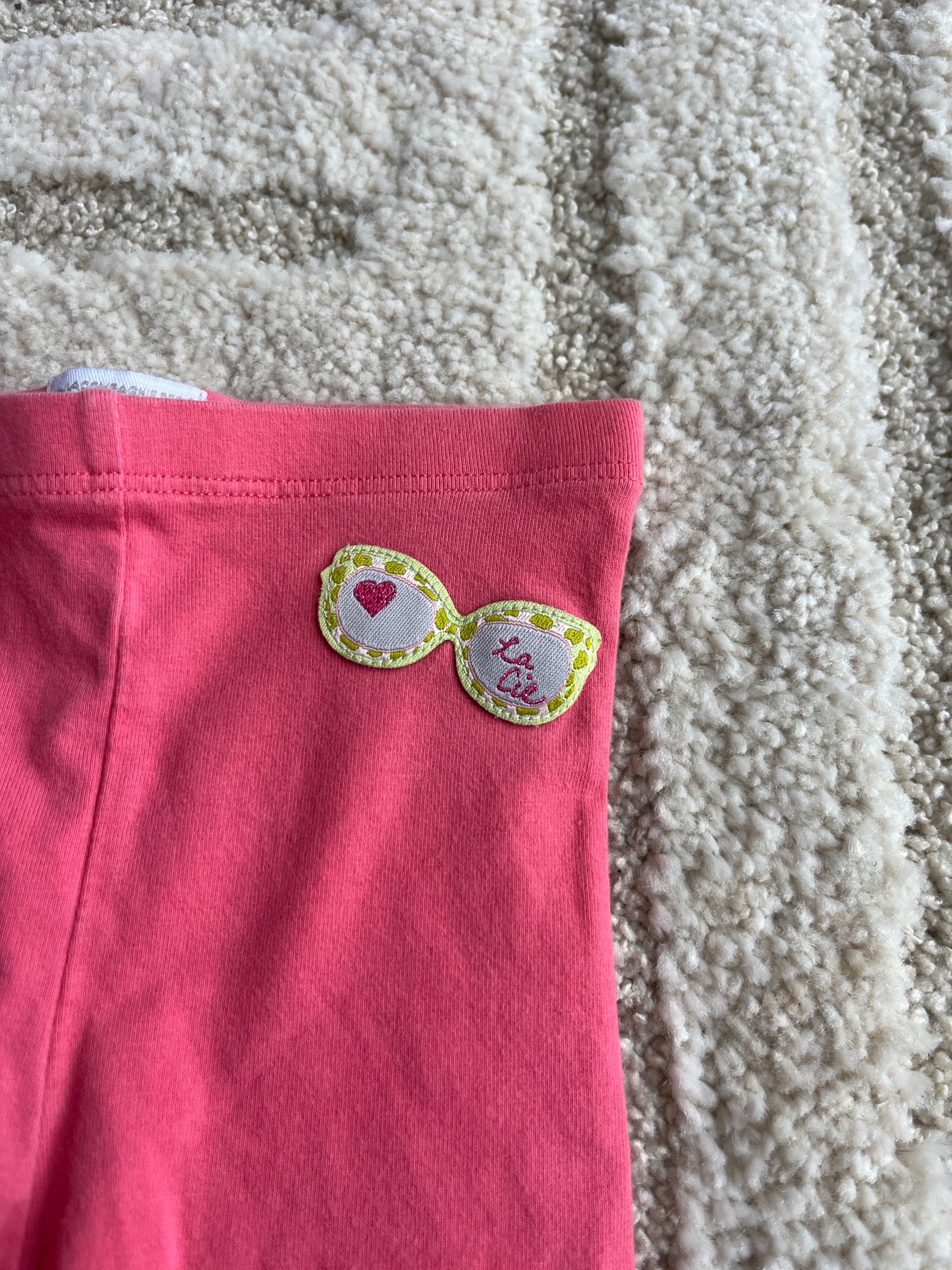 Legging en jersey rose détail lunettes brodées La Compagnie des Petits - 3 mois