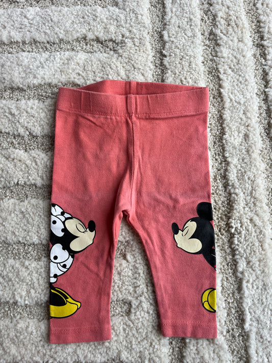 Legging en jersey rose avec Mickey et Minnie - 3 mois