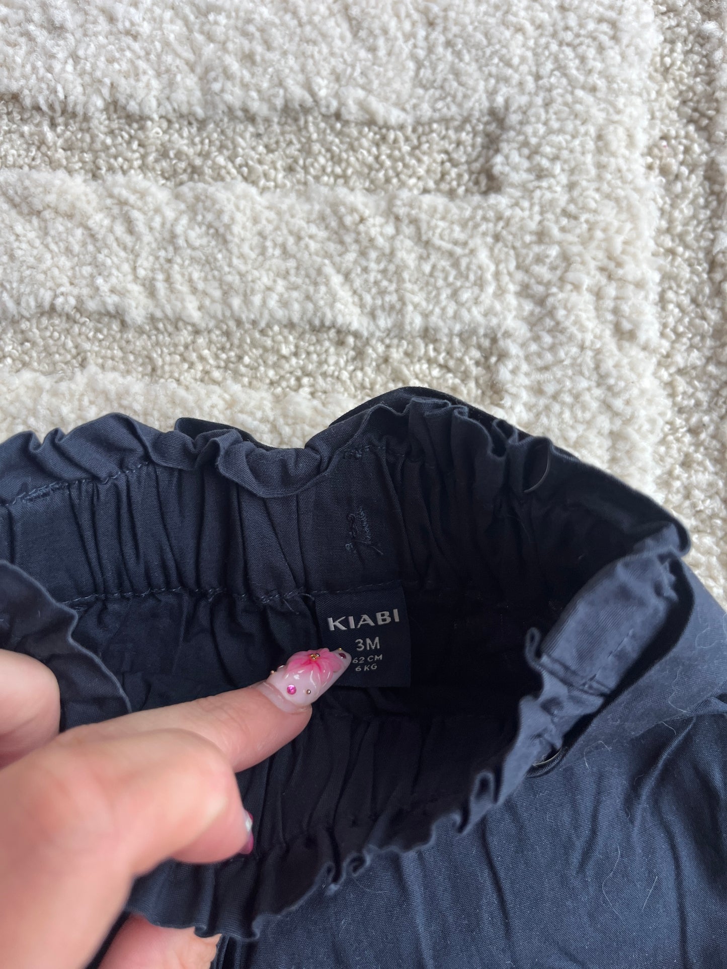Short ceinturé bleu marine Kiabi - 3 mois