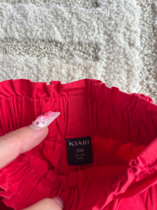 Short ceinturé rouge Kiabi - 3 mois