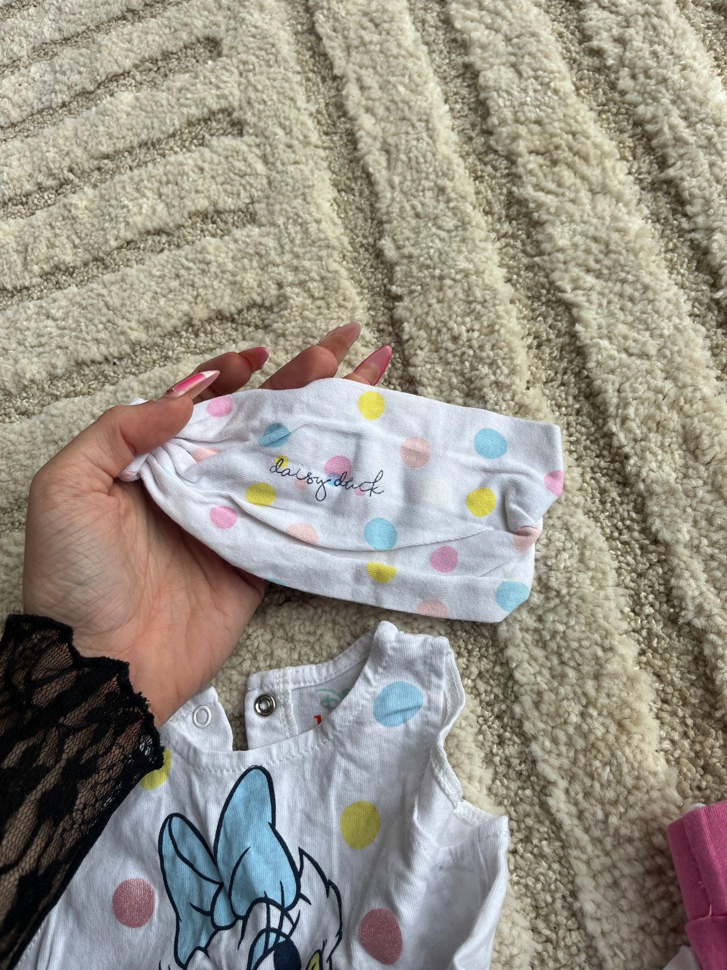 Ensemble été débardeur + short + bandeau Daisy Duck - 3 mois