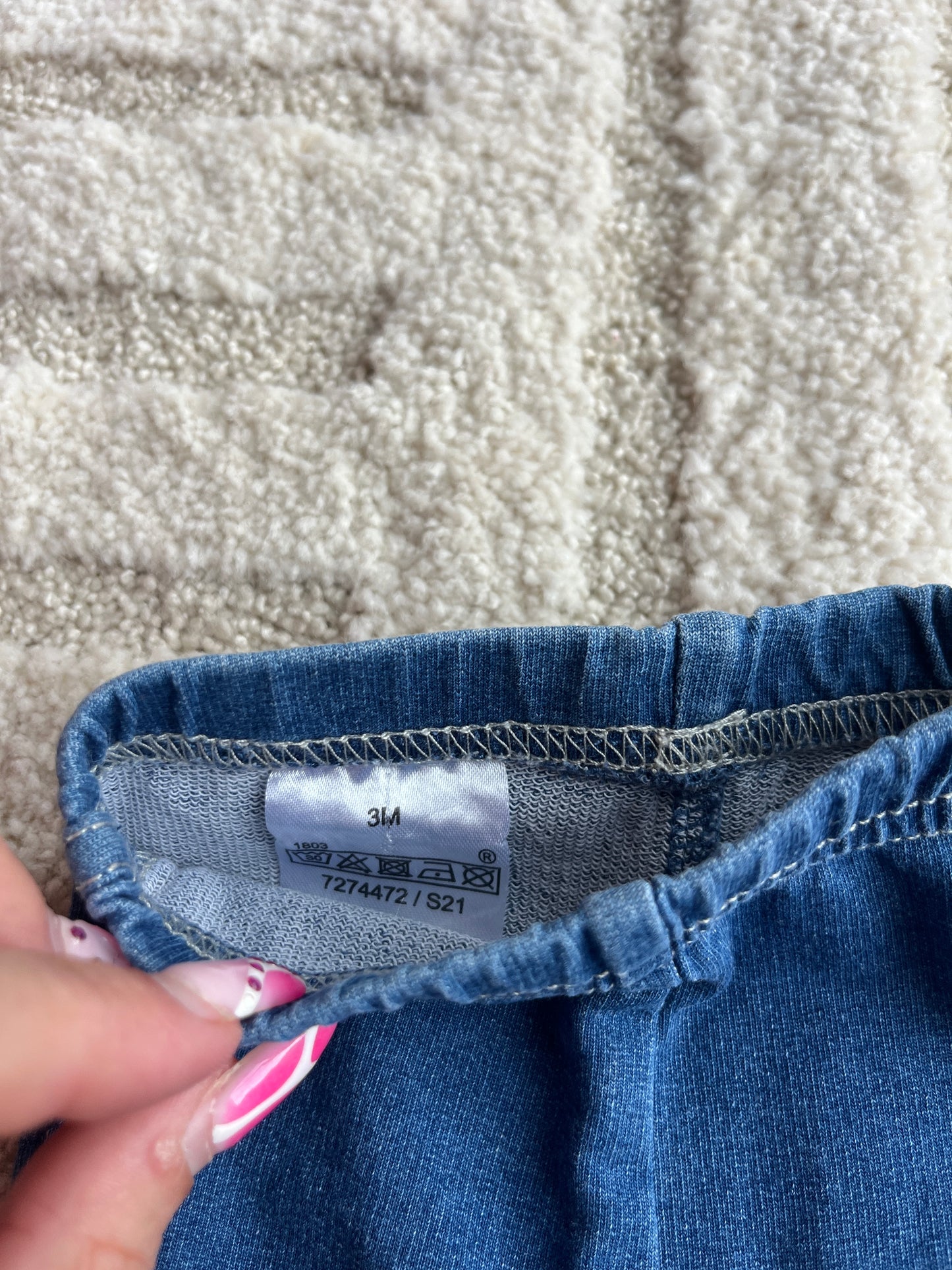 Jegging bleu simple Bois de rose - 3 mois