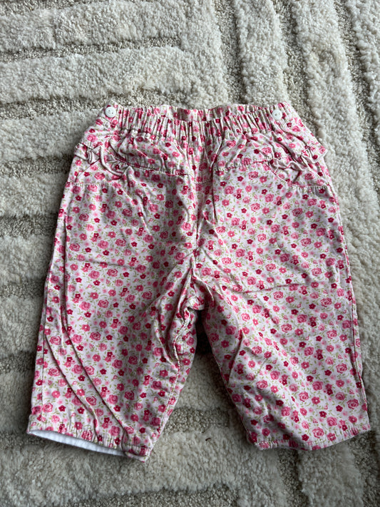 Pantalon blanc motifs fleurs roses Sergent Major - 3 mois