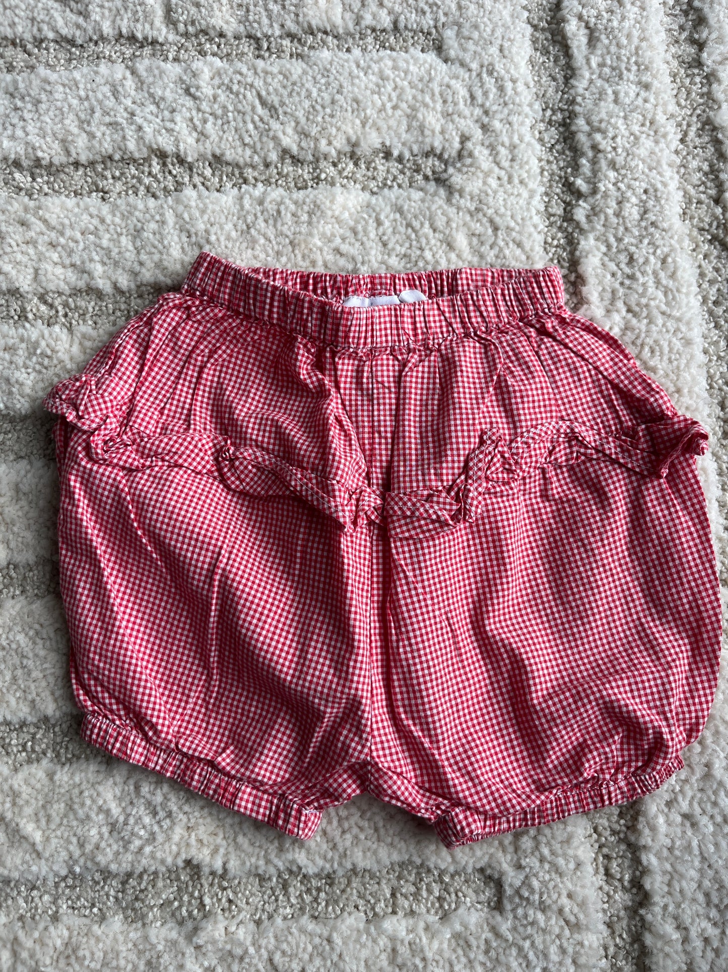 Short à carreaux rouges et blancs avec volants Jacadi - 6 mois