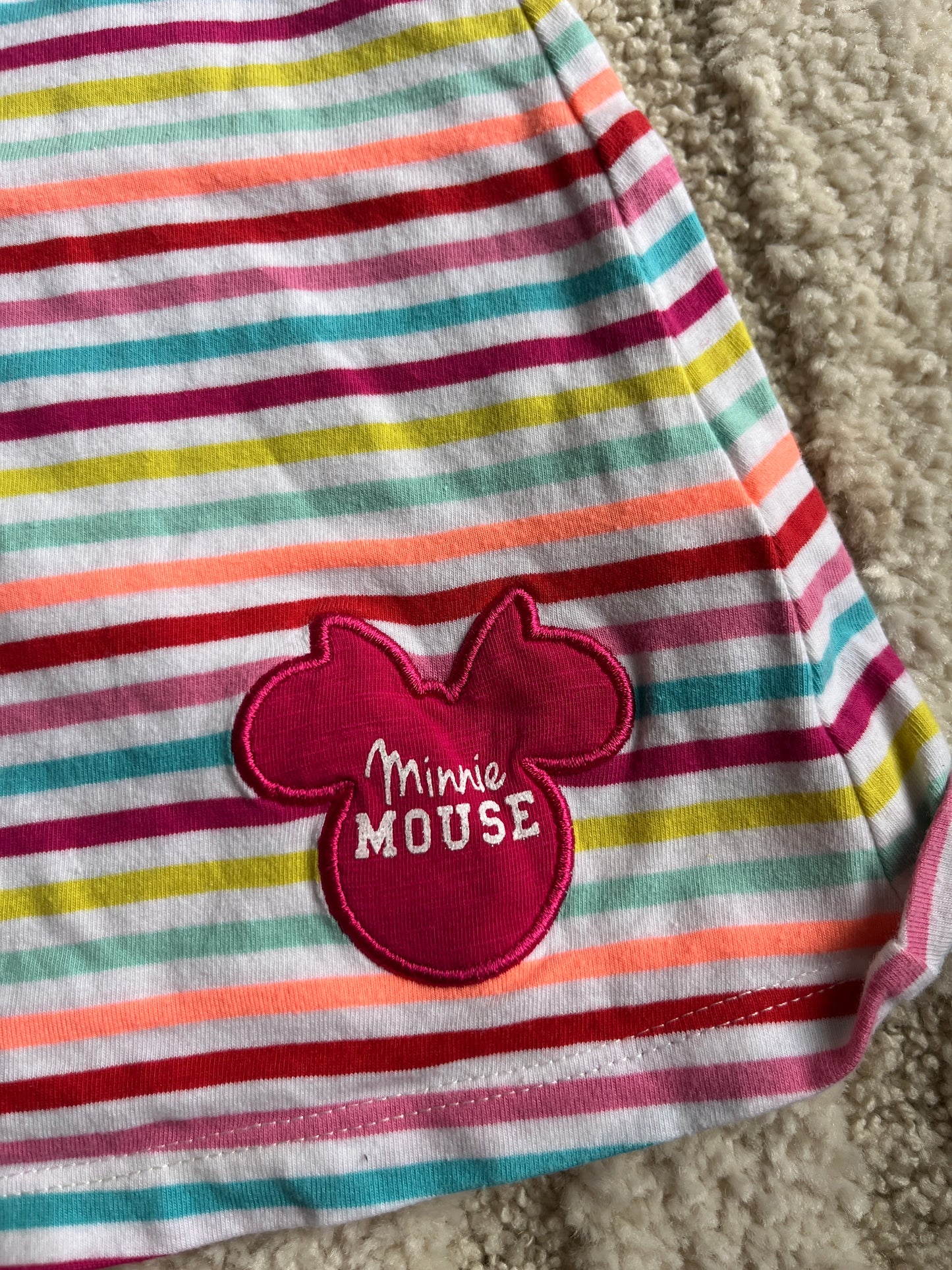 Robe été à bretelles rayée colorée Minnie - 6 mois