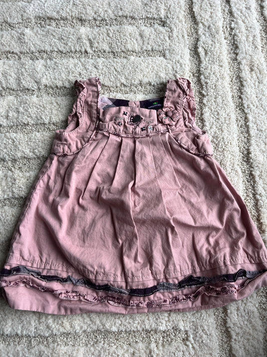 Robe sans manches rose avec détails violets Sergent Major - 6 mois