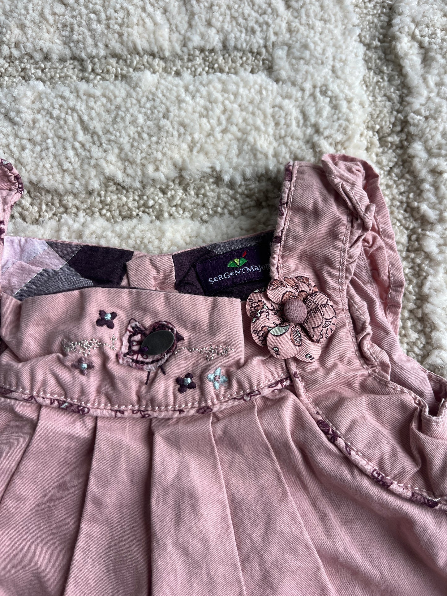 Robe sans manches rose avec détails violets Sergent Major - 6 mois