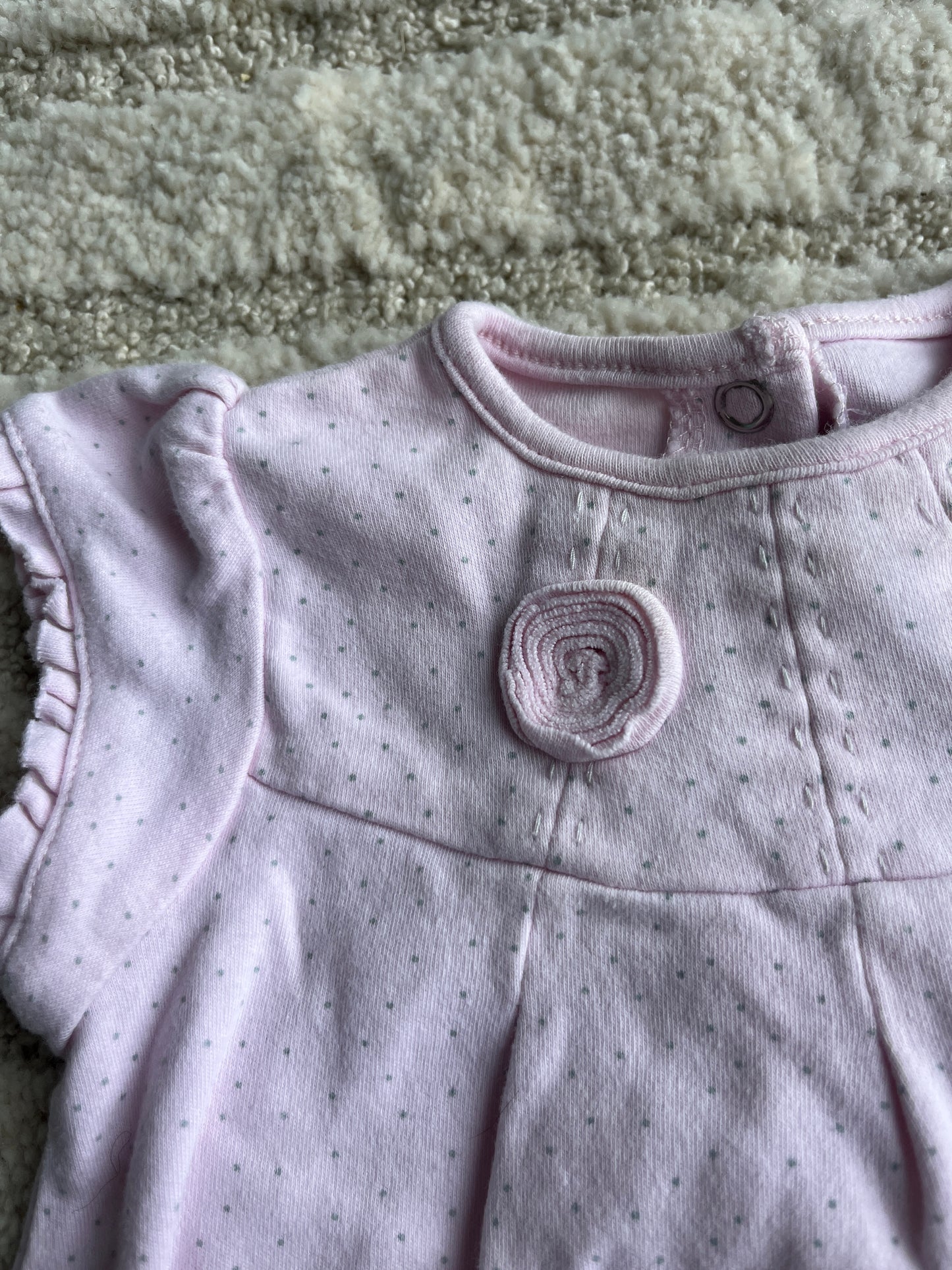 Robe en jersey à manches courtes rose pale « mimichat doudou » - 6 mois