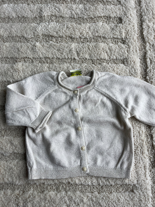 Cardigan beige à paillettes dorées TAO - 6 mois