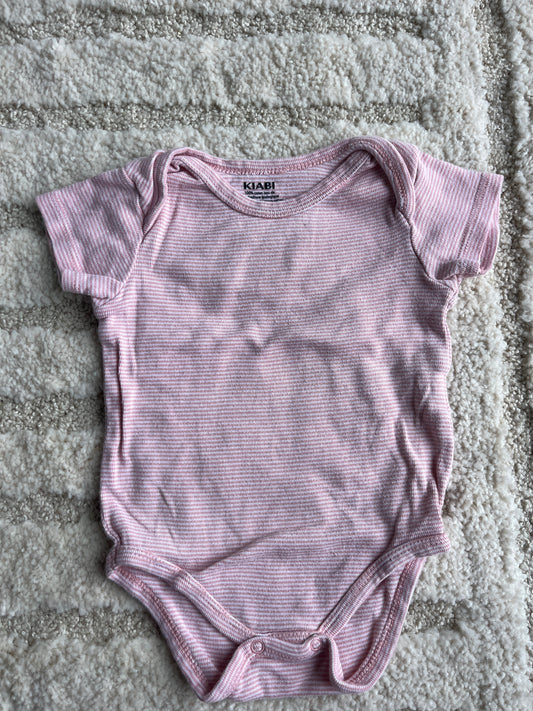 Body à manches courtes rayé rose Kiabi - 6 mois