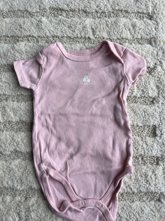 Body à manches courtes rose « cute and Lovely » - 6 mois