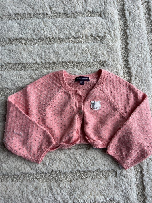Boléro à manches longues rose en maille argentée Sergent Major - 6 mois