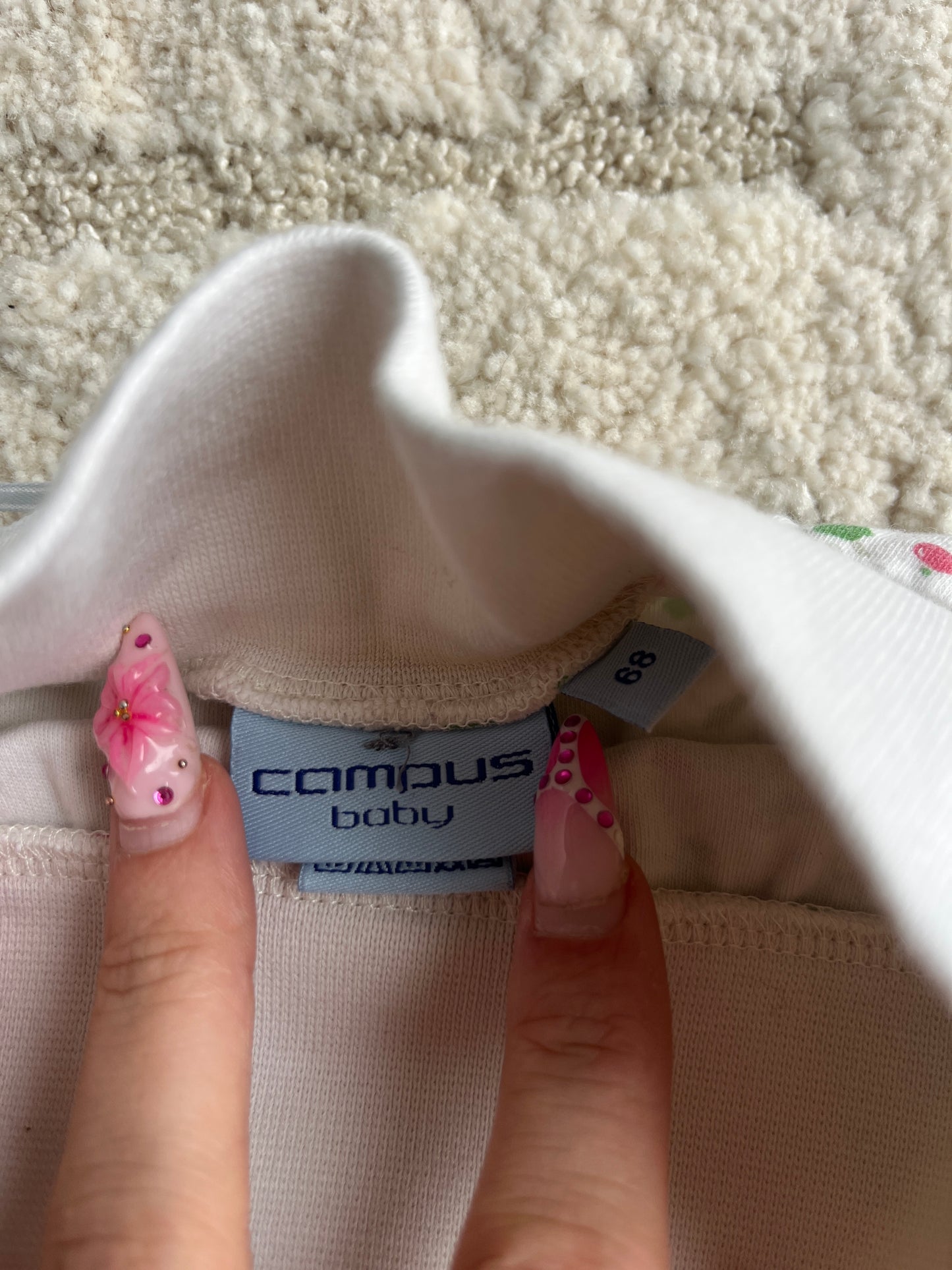 Legging crème motifs pommes Campus Baby - 68 cm