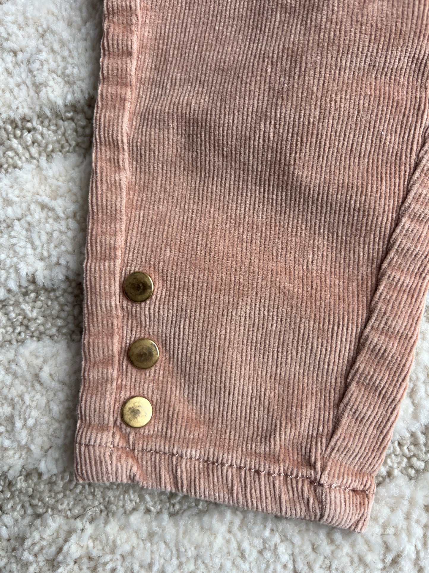Pantalon taupe velours côtelé motifs poires - 9 mois