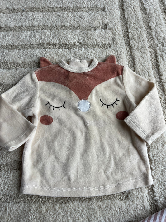 Pyjama velours 2 pièces tête de faon - 9 mois