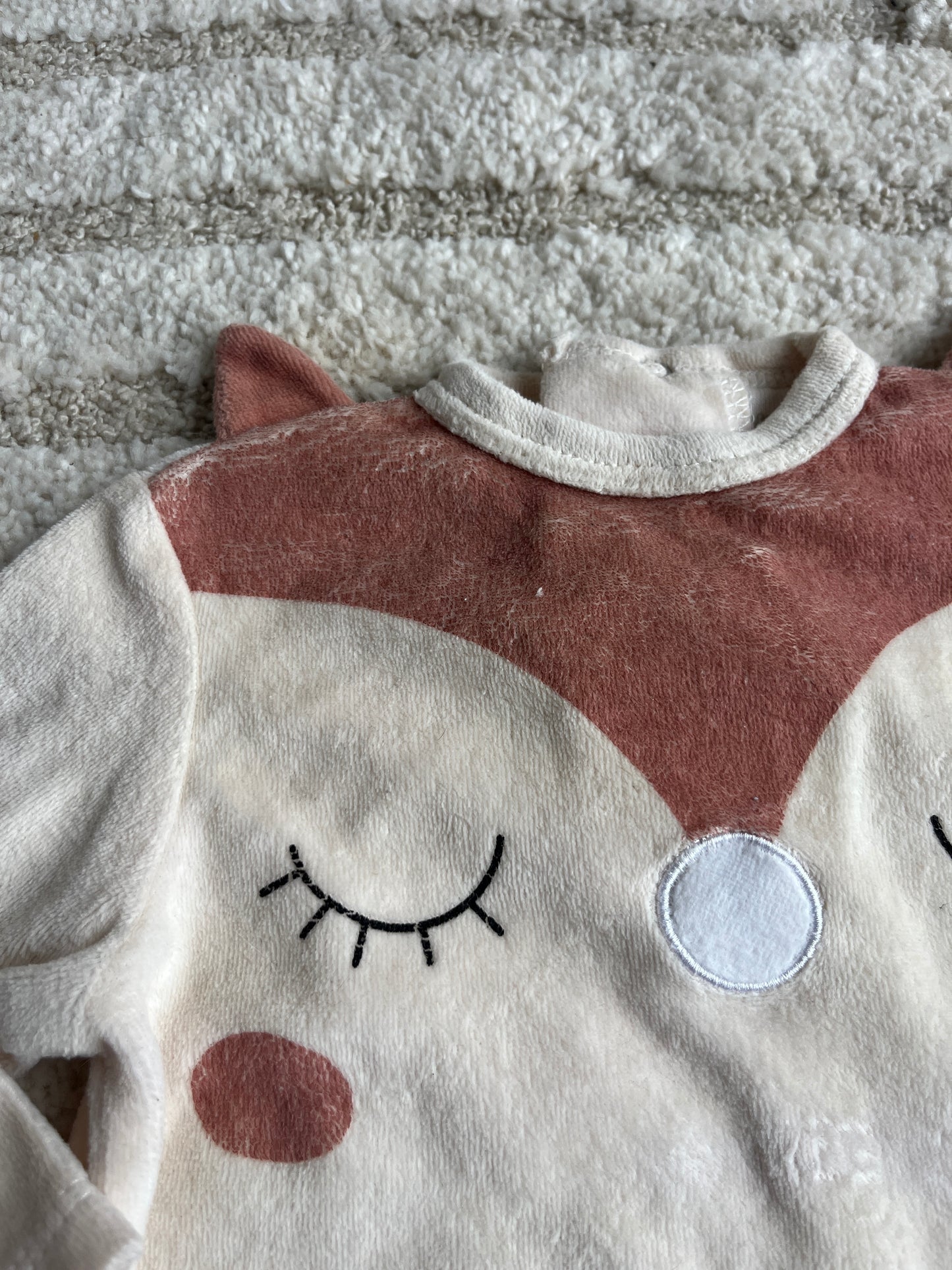 Pyjama velours 2 pièces tête de faon - 9 mois