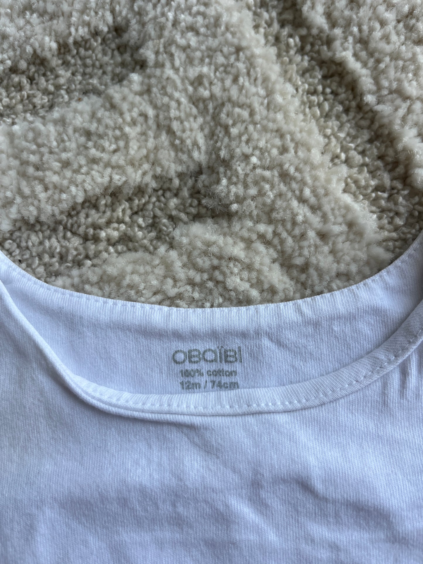 T-shirt à manches longues blanc motifs océan « love ocean » - 12 mois
