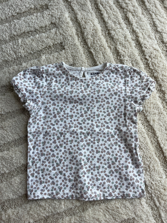 T-shirt à manches courtes motifs fleurs beiges - 12 mois