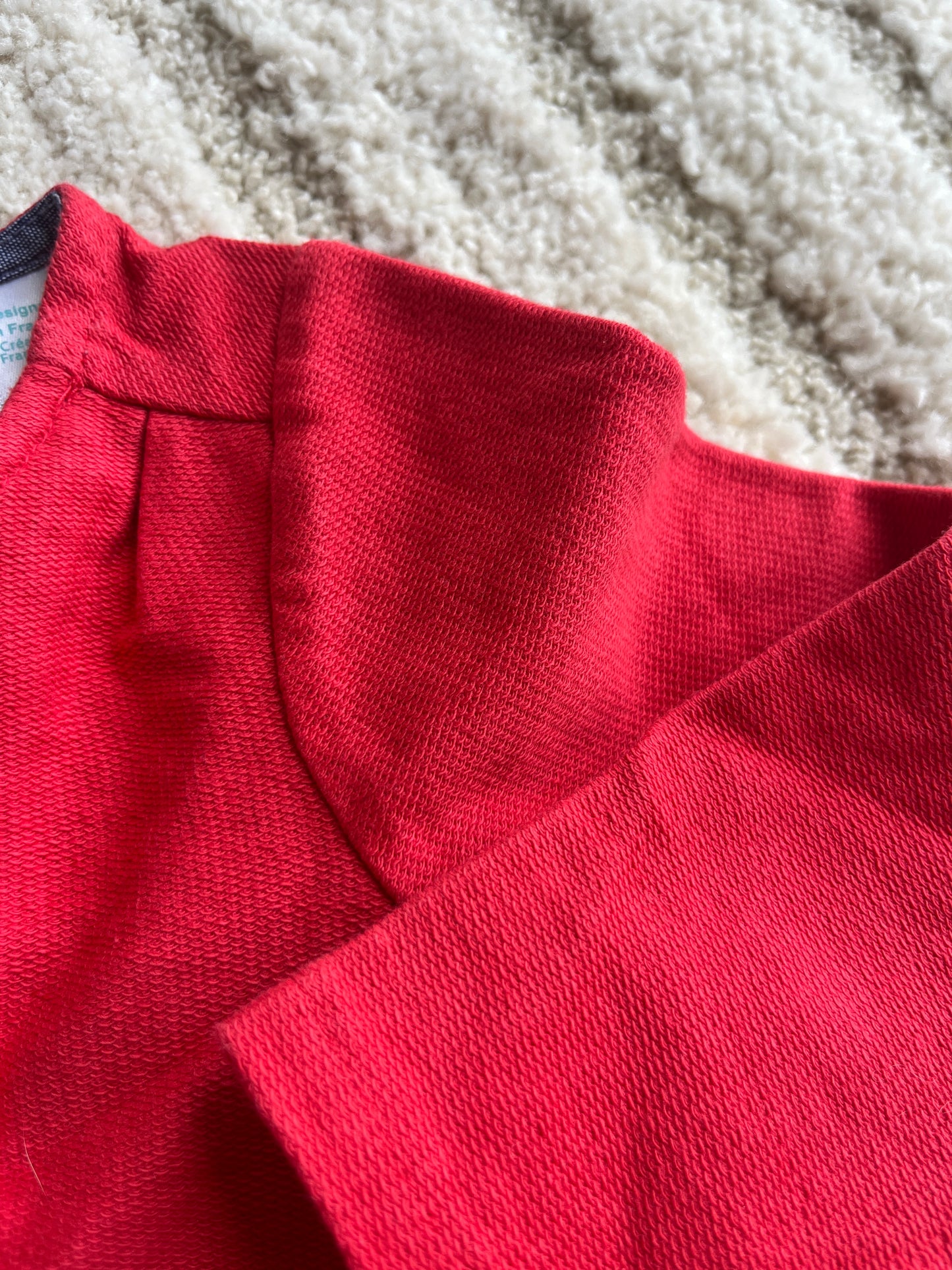 Veste légère à manches longues rouge double boutons Obaïbi - 12 mois