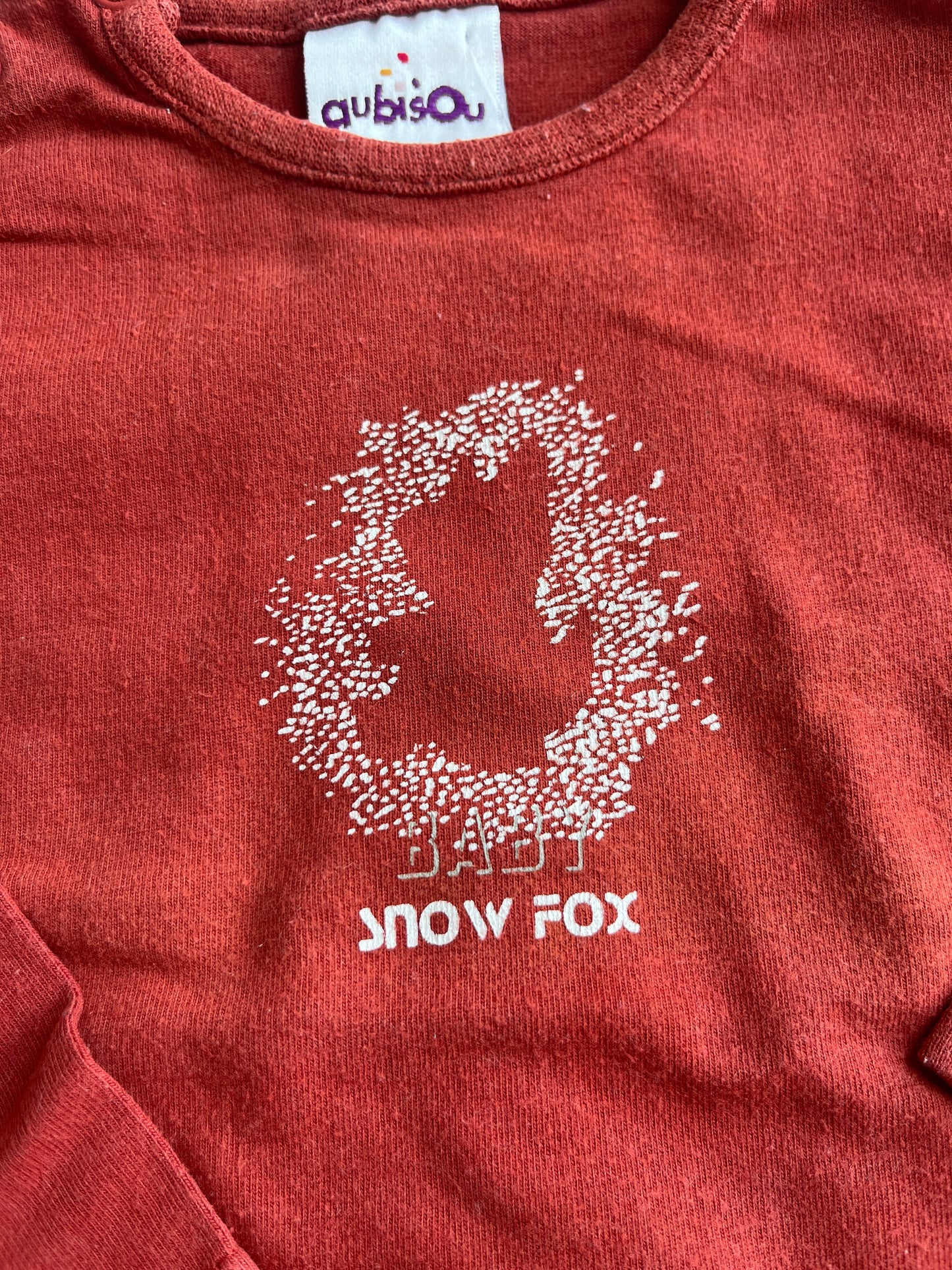 T-shirt à manches longues terracotta « snow fox » - 12 mois