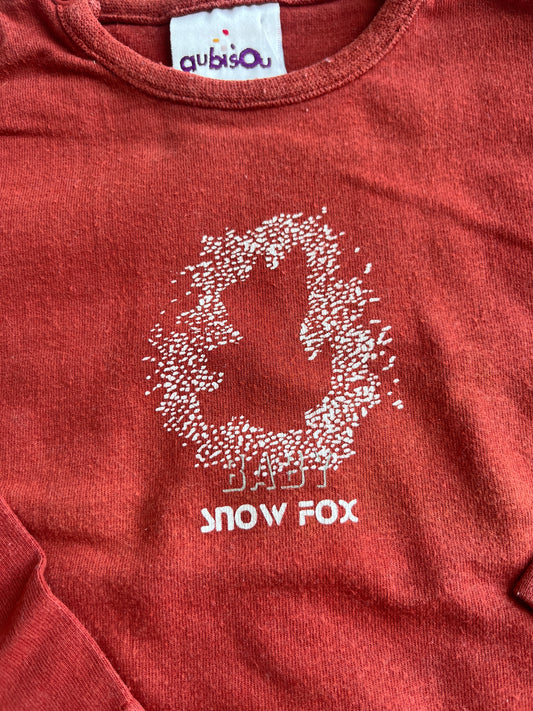 T-shirt à manches longues terracotta « snow fox » - 12 mois