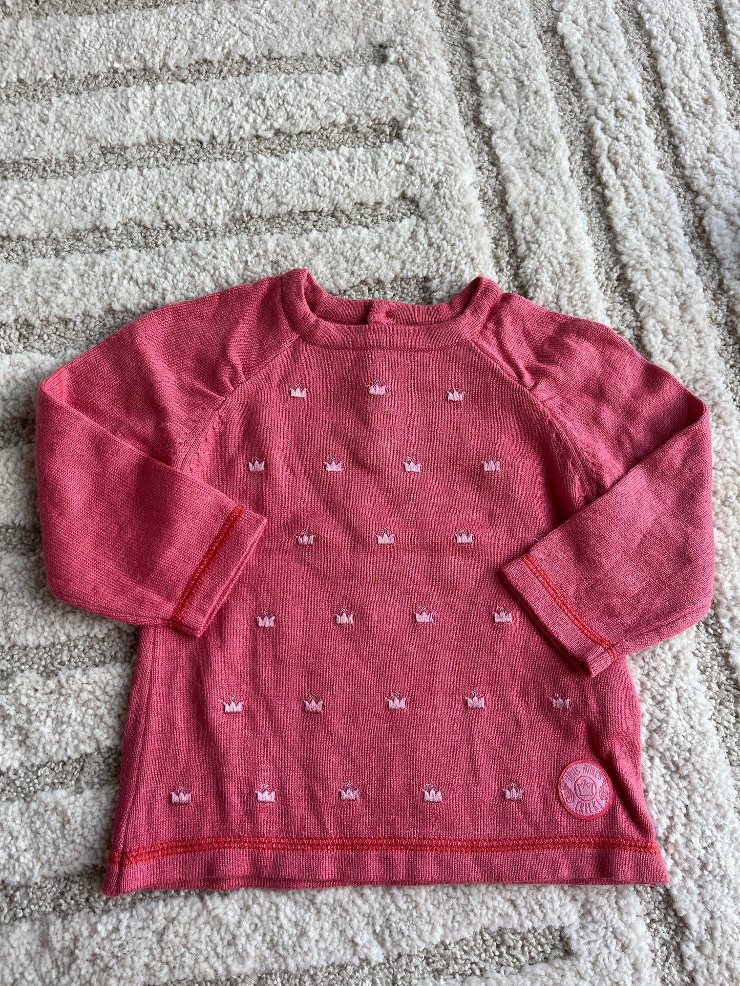 Pull en laine et angora rose Creeks - 12 mois