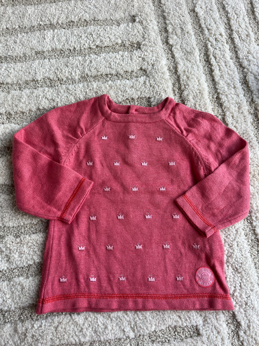 Pull en laine et angora rose Creeks - 12 mois