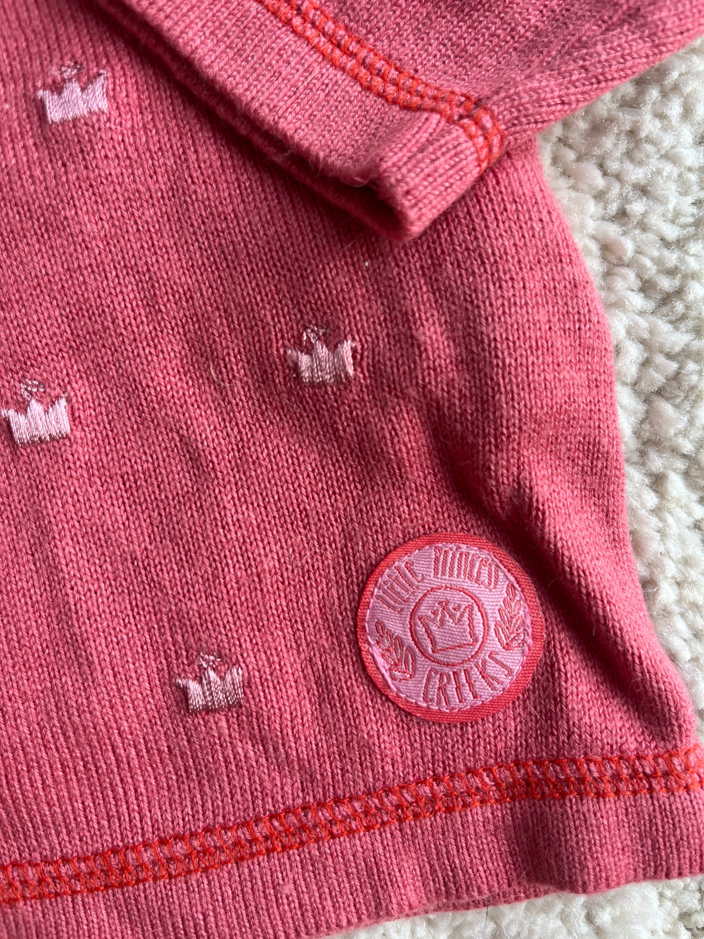 Pull en laine et angora rose Creeks - 12 mois