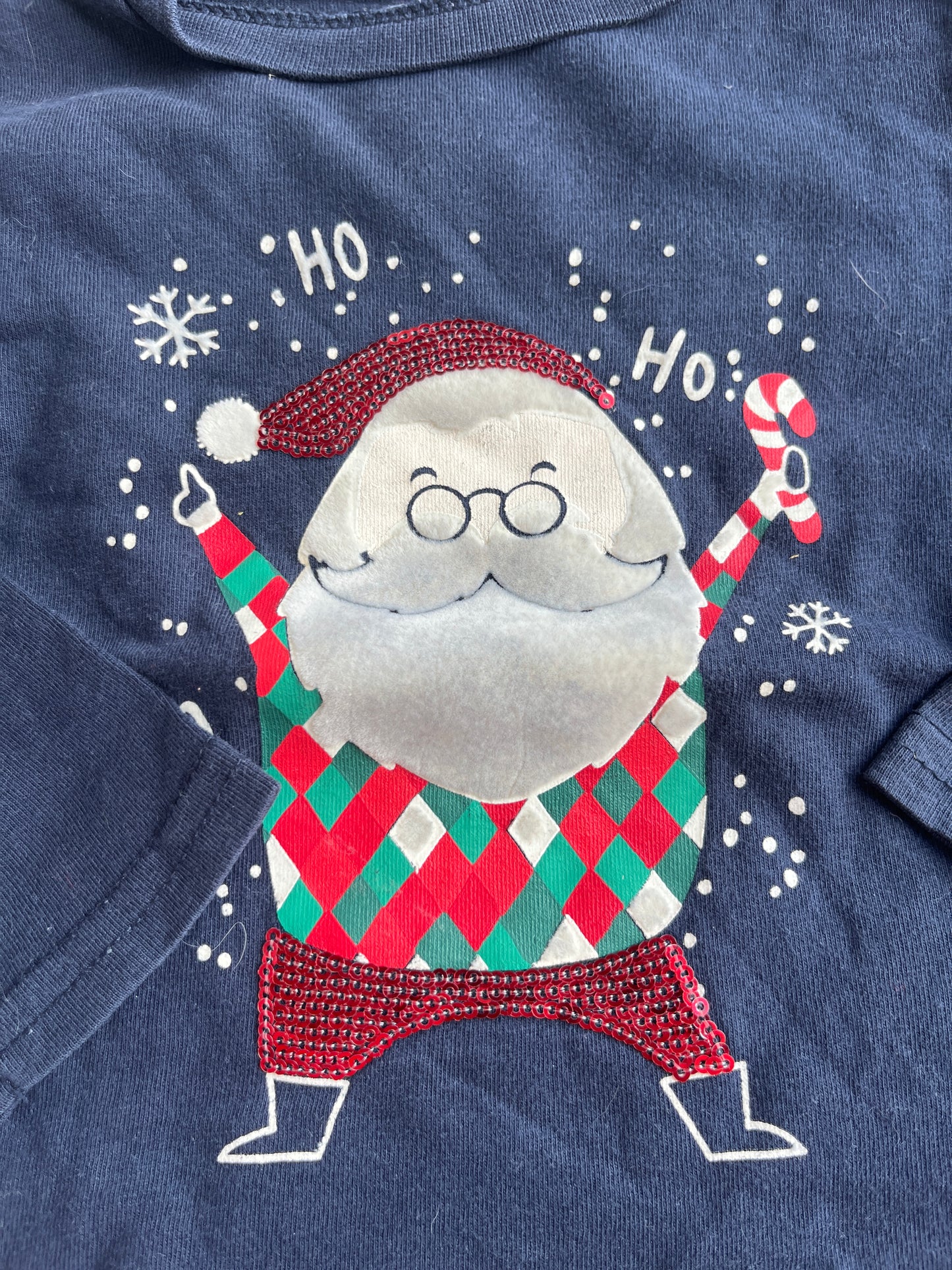 T-shirt à manches longues bleu marine père Noël Gemo - 18 mois