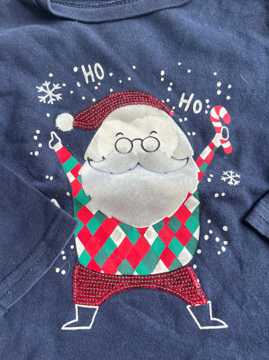 T-shirt à manches longues bleu marine père Noël Gemo - 18 mois