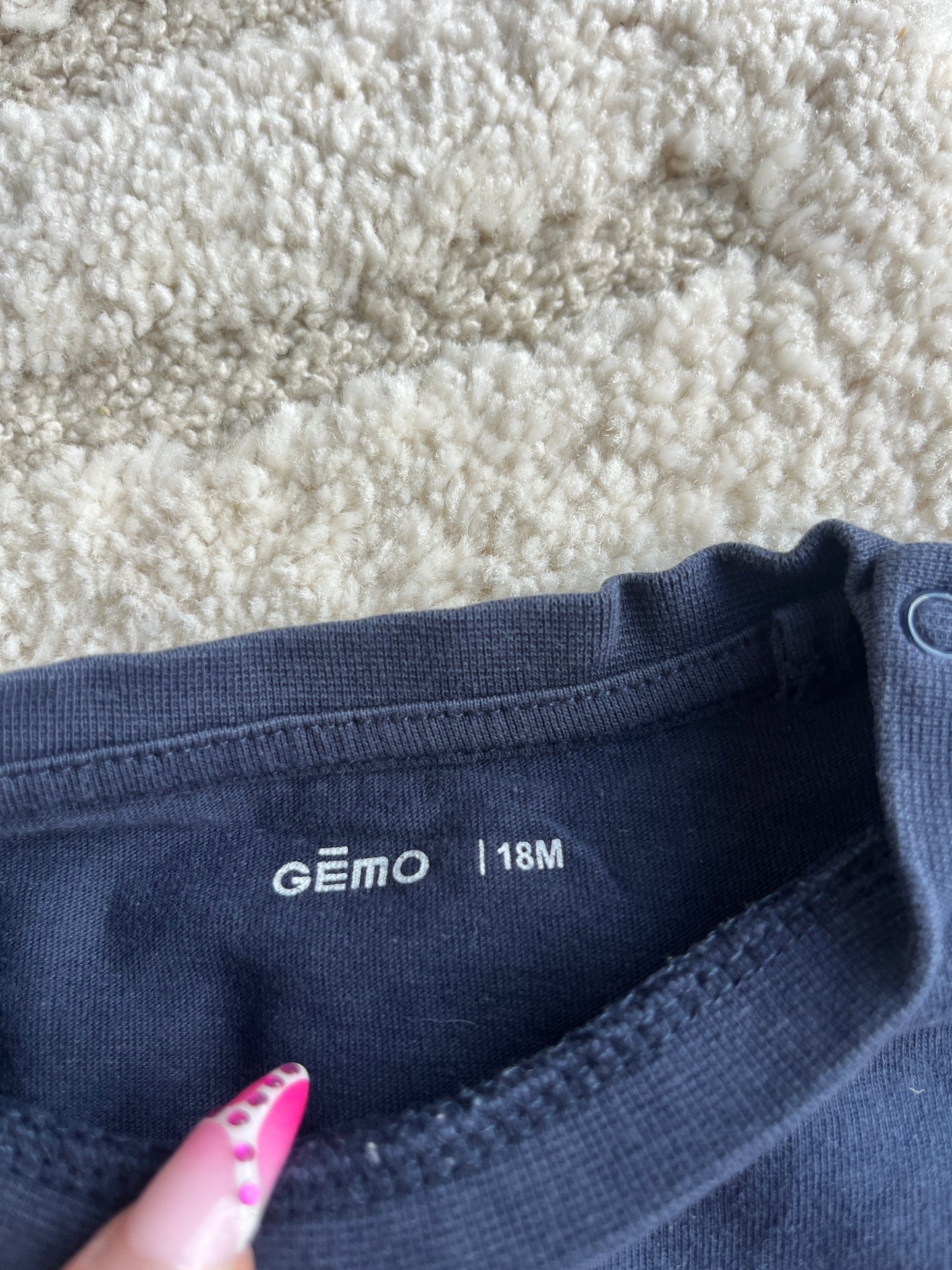 T-shirt à manches longues bleu marine père Noël Gemo - 18 mois