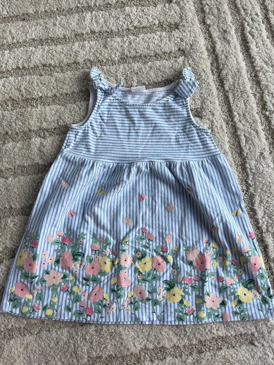 Robe sans manches rayée détails fleurs H&M - 80 cm