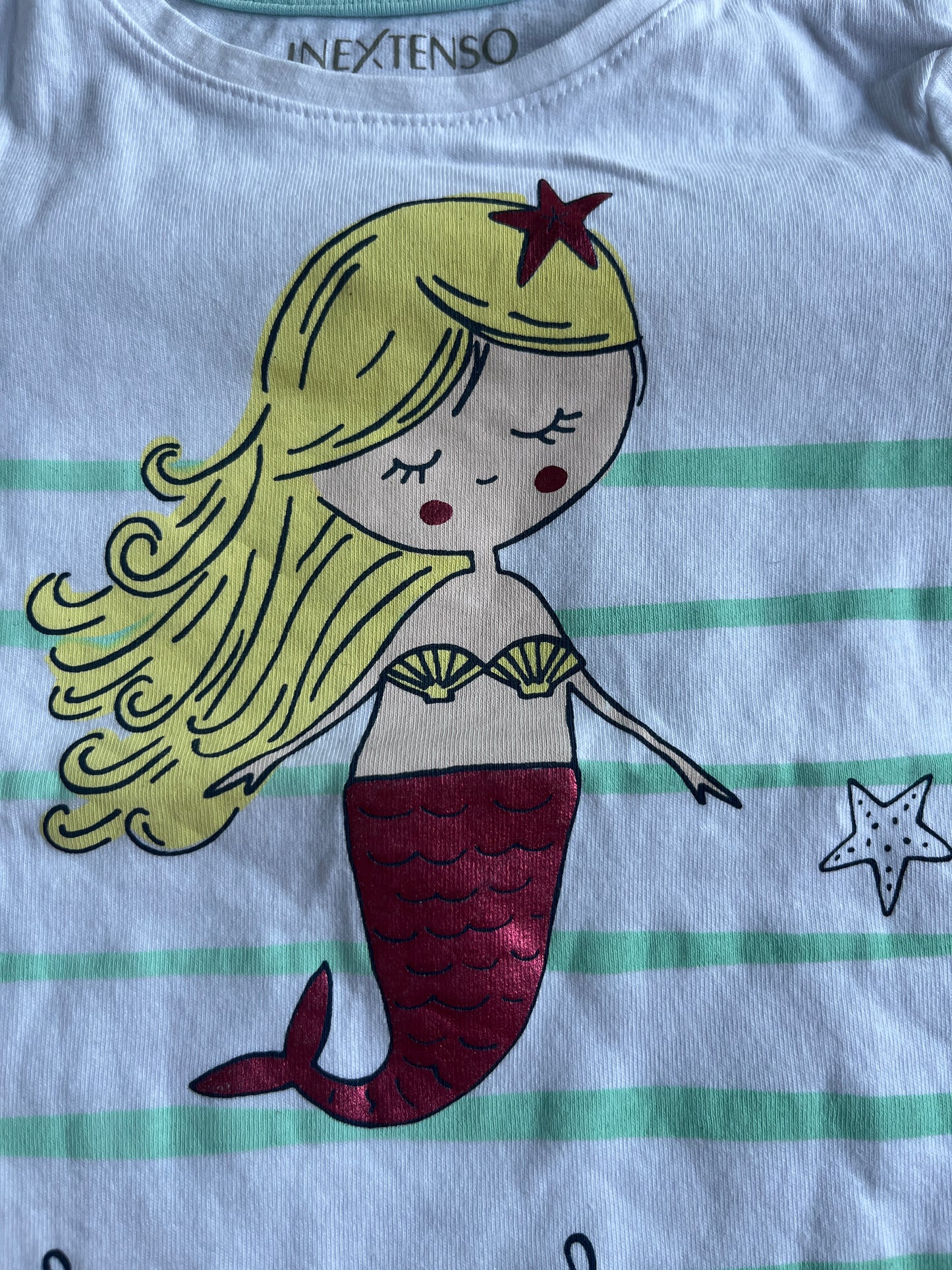 T-shirt à manches courtes blanc motif sirène « see you soon » - 80 cm