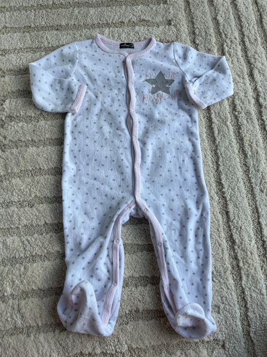 Pyjama velours blanc étoile grise « you are magical » - 18 mois