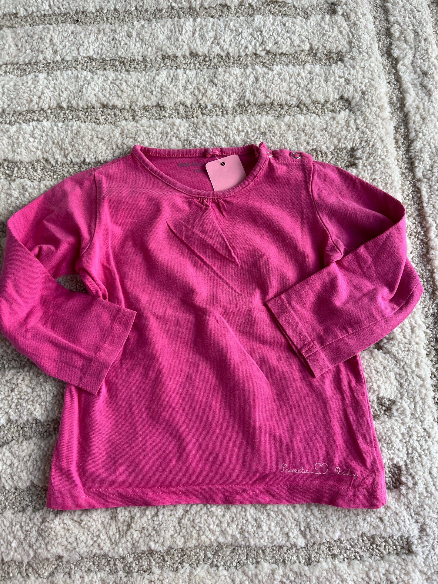 T-shirt à manches longues rose « sweetie baby » - 18 mois