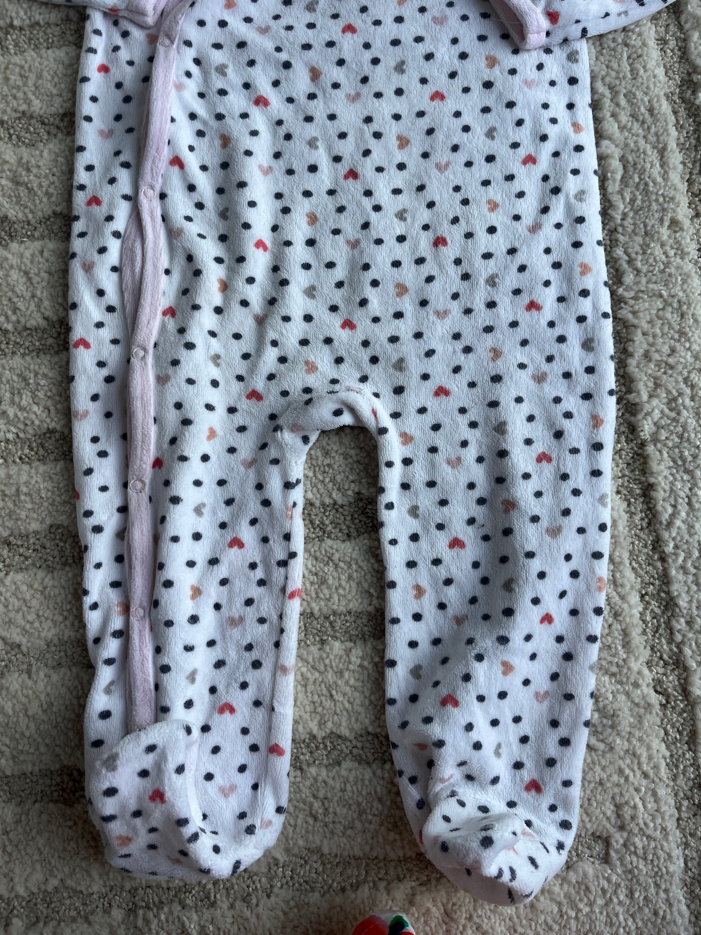 Pyjama velours blanc avec pois noirs Influx - 18 mois
