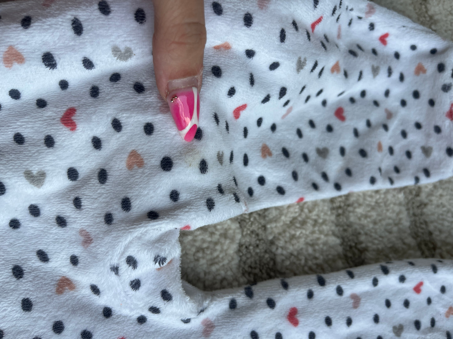 Pyjama velours blanc avec pois noirs Influx - 18 mois