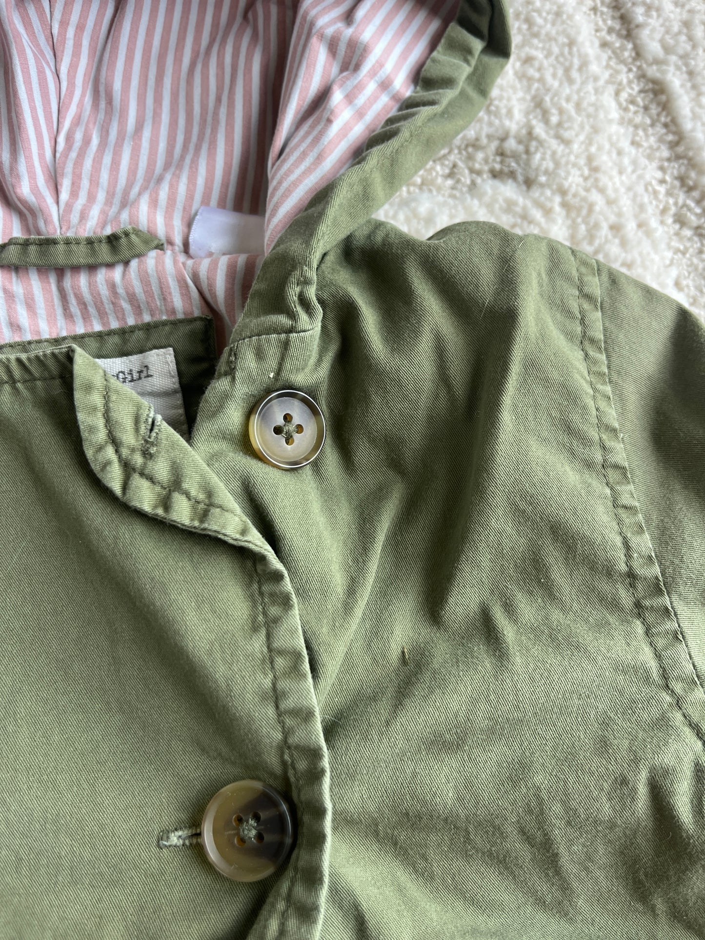 Manteau à manches longues et à capuche kaki motif zèbre Zara - 18/24 mois (92cm)